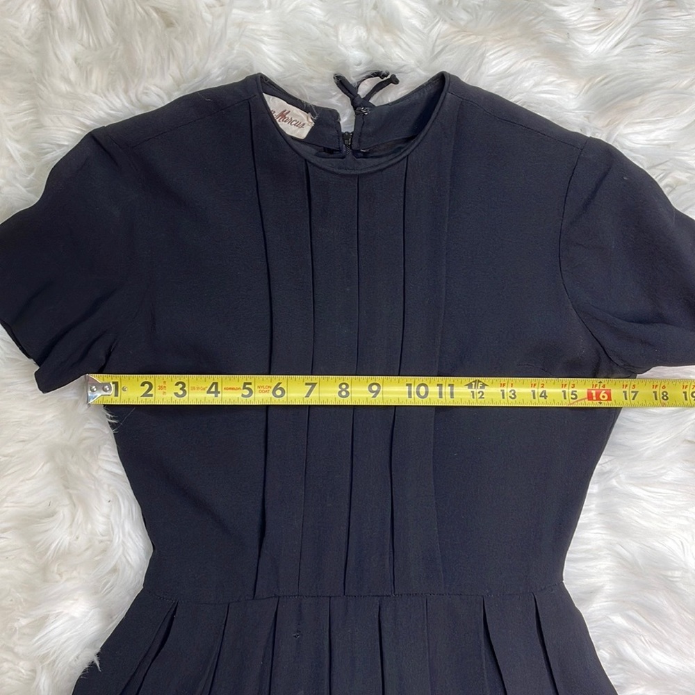 Vintage Neiman Marcus Black Pleated Dress - Picture 13 of 14